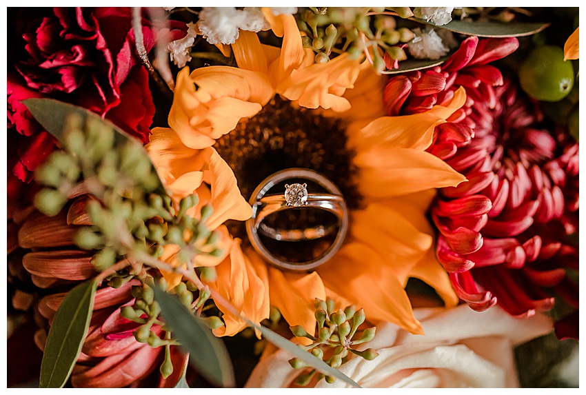 Ivor Virginia Wedding Florals with Rings