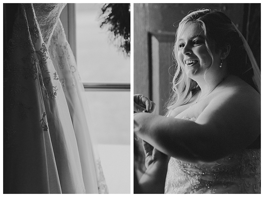 Black and white bridal detail photography