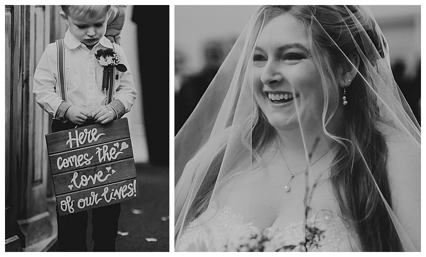 black and white wedding ceremony photography