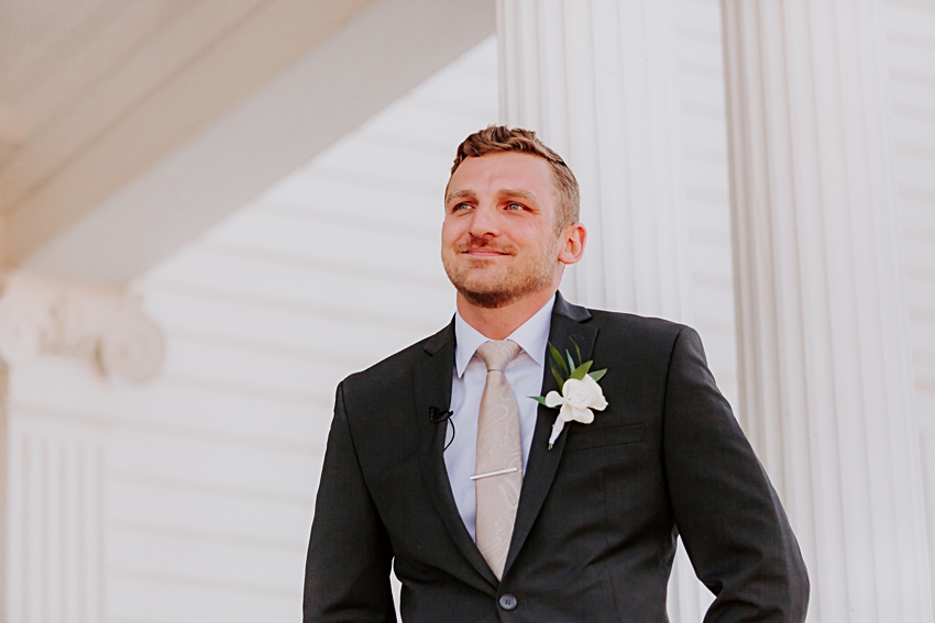 Groom Waiting for Bride to Walk Down the Aisle