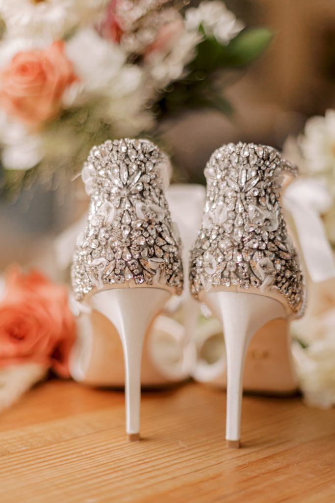 crystal Badgley Mischka bridal shoes by sharon elizabeth co