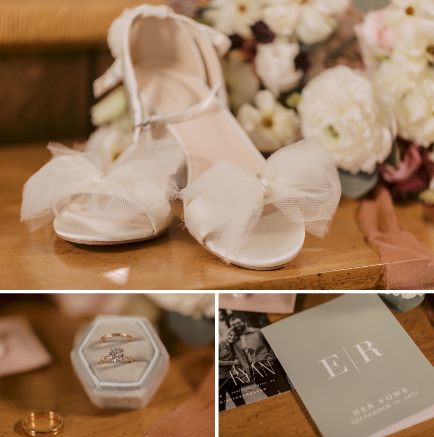 bridal shoes with tulle bow by sharon elizabeth co