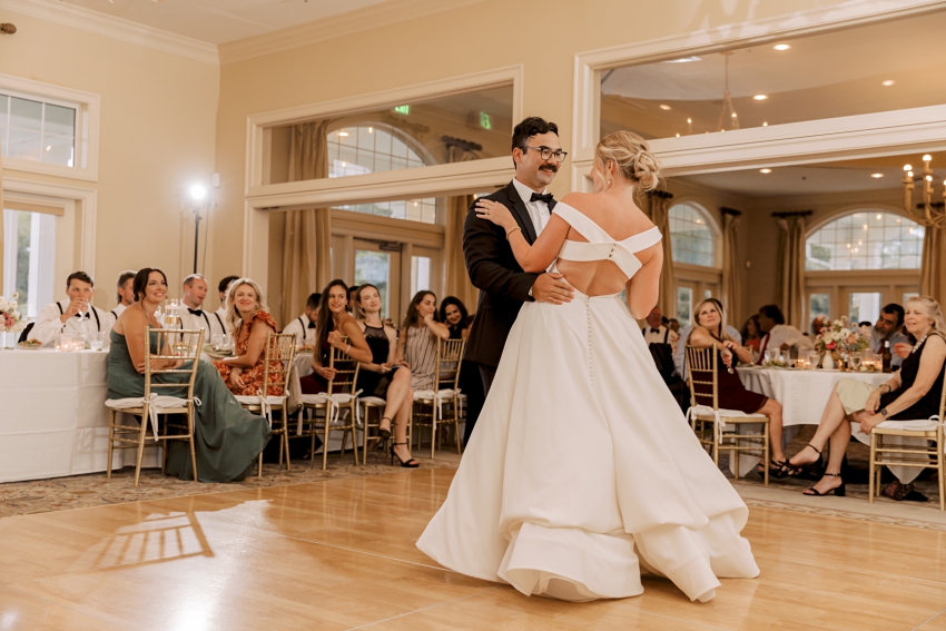 bride and groom first dance by sharon elizabeth co