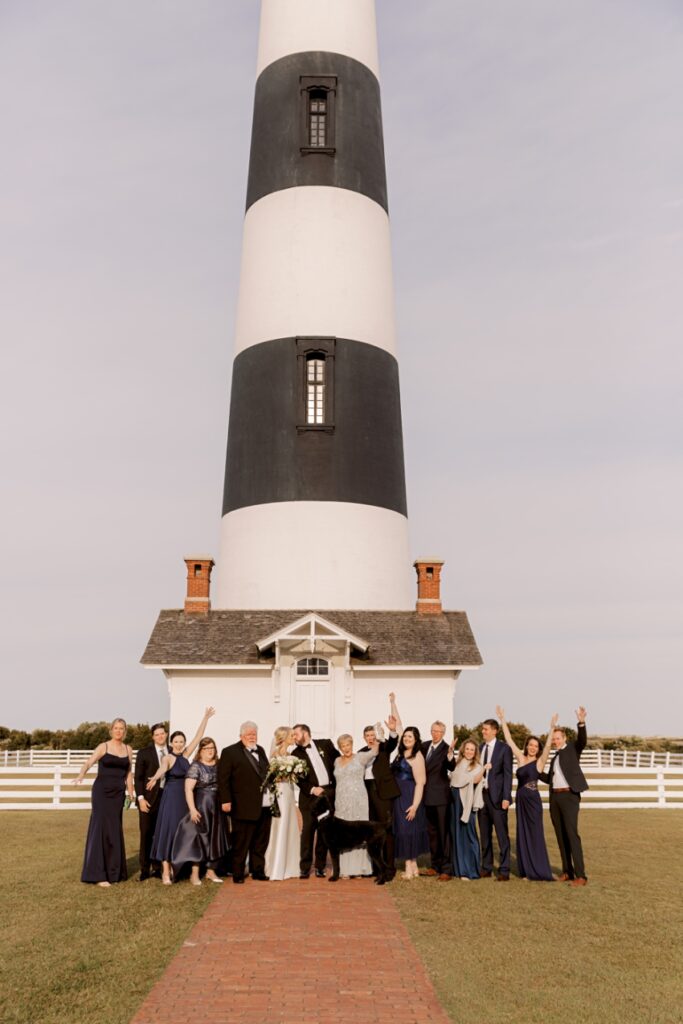 intimate wedding at bodie island lighthouse