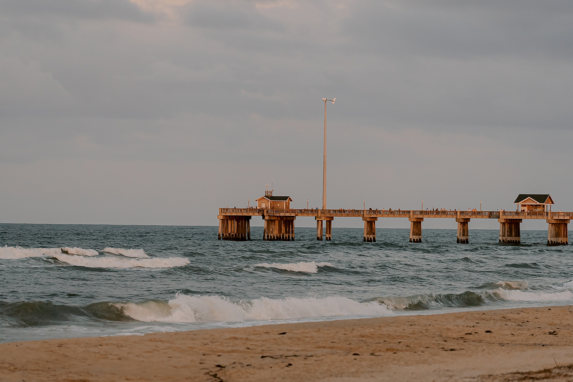 kitty hawk pier in North Carolina at sunset 